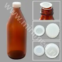 Бутылка БВ-1-1000 для реактивов из темного стекла с ПП крышкой