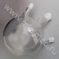 Колба круглодонная КГУ-3-1-2000-29/32-19/26 со шлифом и тремя горловинами (ГОСТ 25336-82, ТУ 9464-019-29508133-2015)