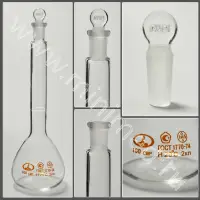 Колба мерная 2-100-2 10/19 с одной меткой и пришлифованной пробкой (ГОСТ 1770-74, ТУ 9464-013-52876351-2014)