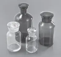 Склянка для реактивов 2500 мл из темного стекла с широкой горловиной и притертой пробкой, Greetmed