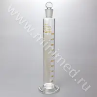 Цилиндр 2-500-1, конус 29/32, 1 кл. точности, мерный с пришлифованной пробкой, на стеклянном основании (ГОСТ 1770-74)
