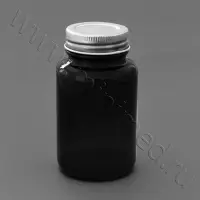 Банка стеклянная для реактивов 100 мл, широкое горло,  металлическая крышка, темное стекло