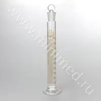 Цилиндр 2-100-1, конус 24/29, 1 кл. точности, мерный с пришлифованной пробкой, на стеклянном основании (ГОСТ 1770-74)