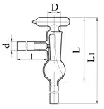 Кран вакуумный 1-ходовой D 18,8 отверстие 4 мм №2